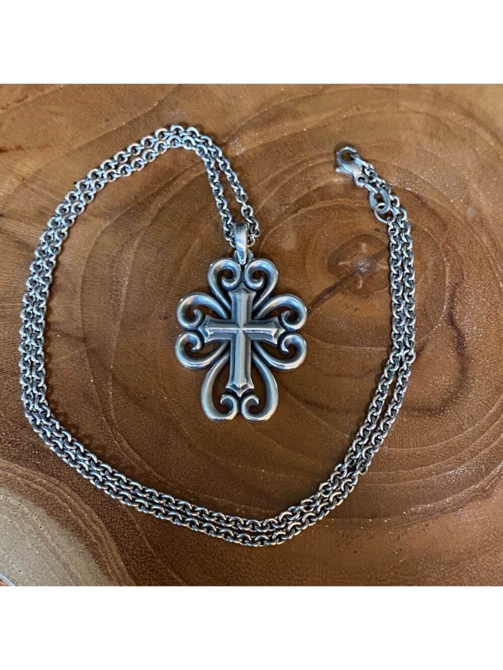RETIRED James Avery Melanie Cross Necklace, Sterling SIlver